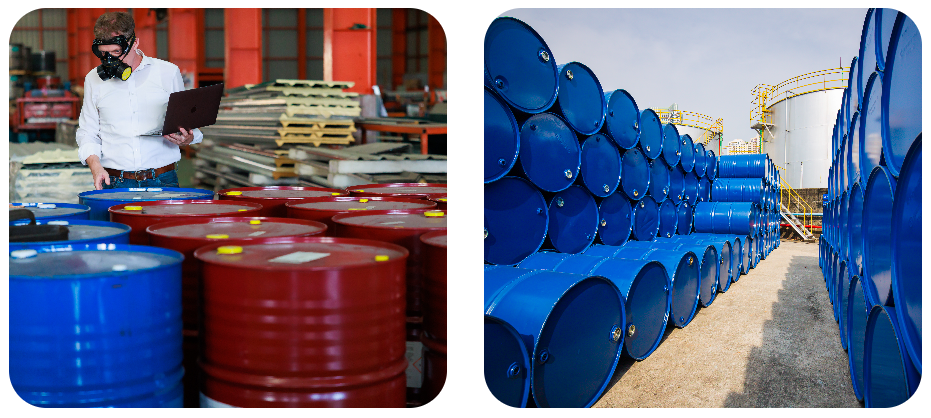 D80 solvent supplier handling industrial chemical drums safely
